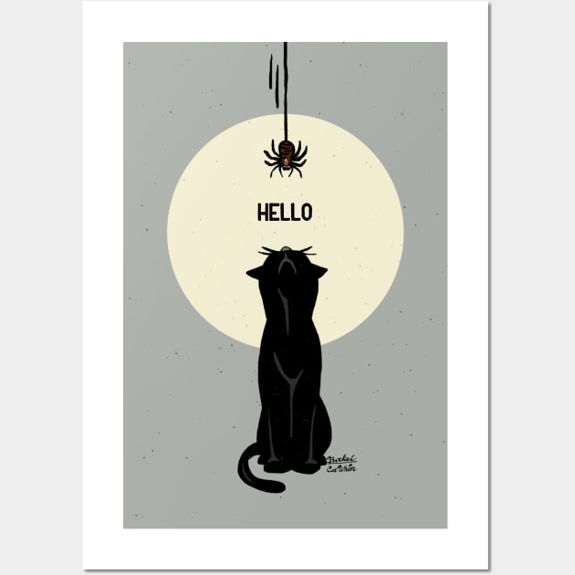 Spider and cat Wall Art by BATKEI